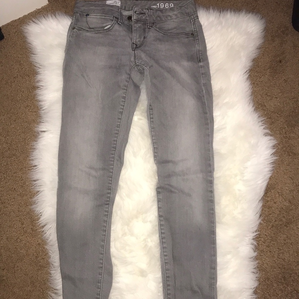 Gray denim jeans